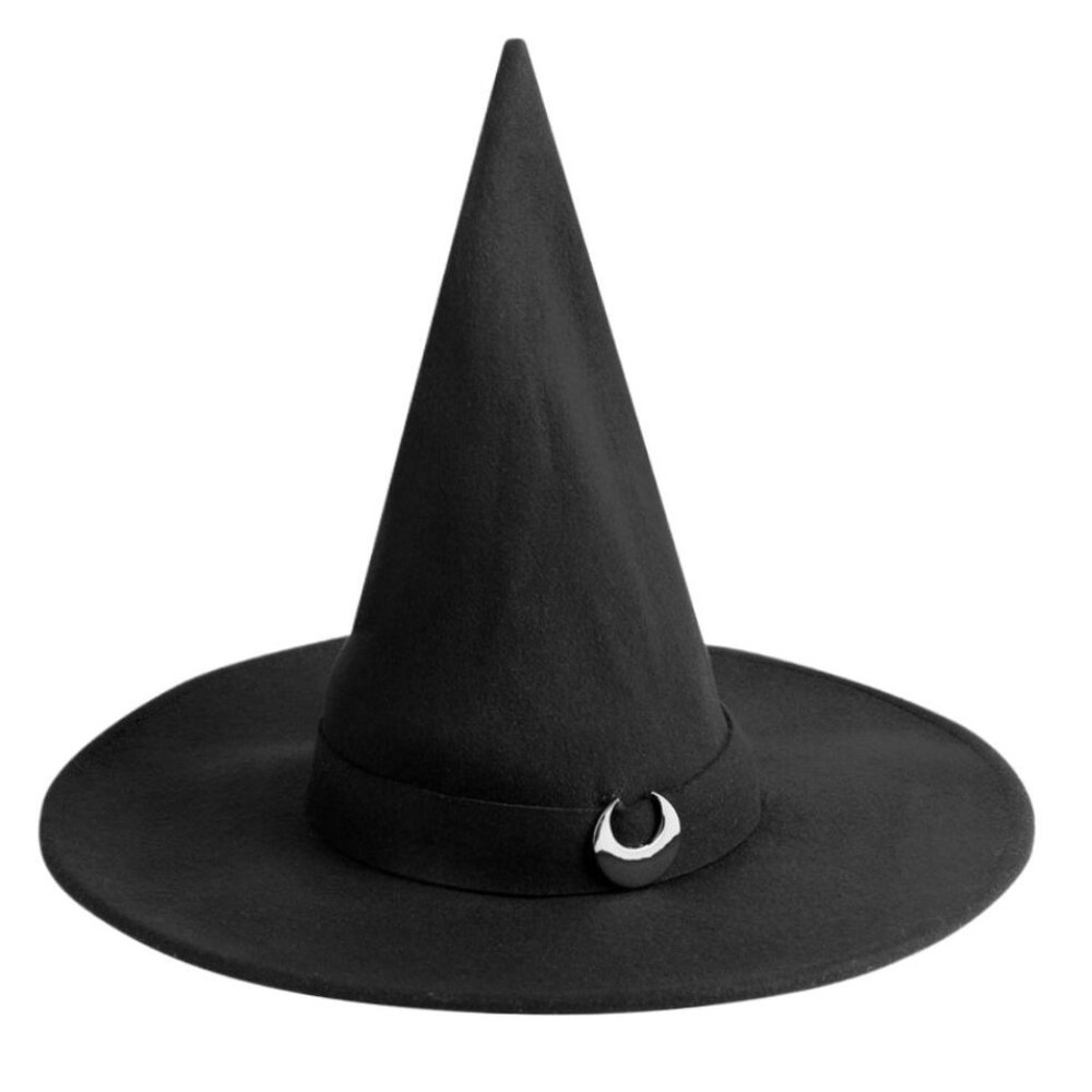 Killstar | Moon Witches Hat With Statement Black Wool & Metal Moon Detail
